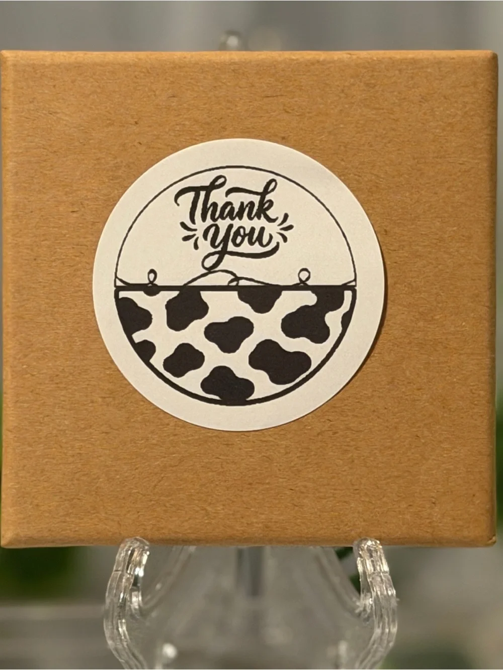 Cow Print Thank You Stickers 2” Round 200 Pack Cute Small Business Labels